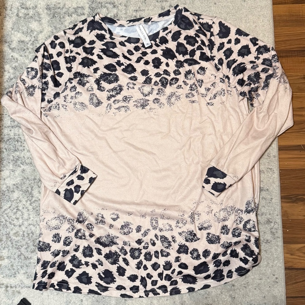 Tickled Teal Animal Print Long Sleeve Top